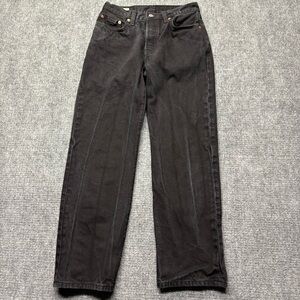 Levis Premium Jeans Womens 26x30 Black 501 90s Reproduction Denim Button Fly